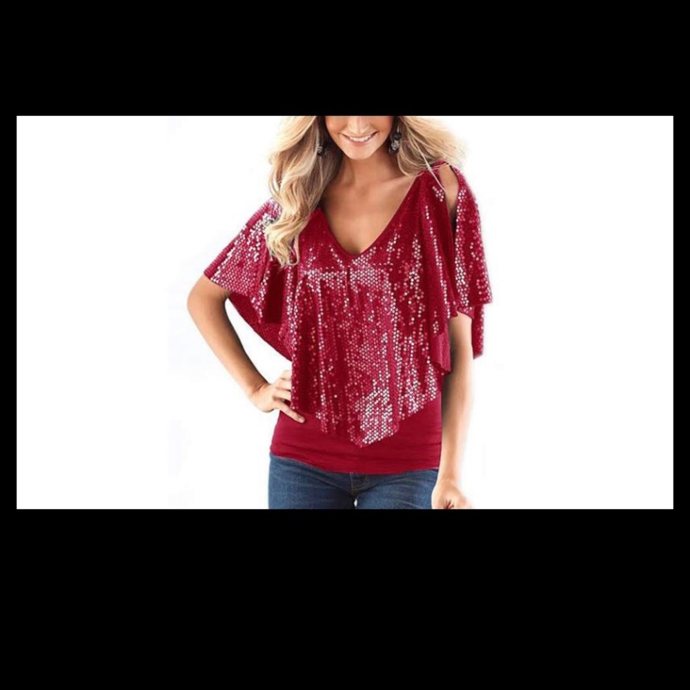 🌺 3 for 25🌺 Red sequin top